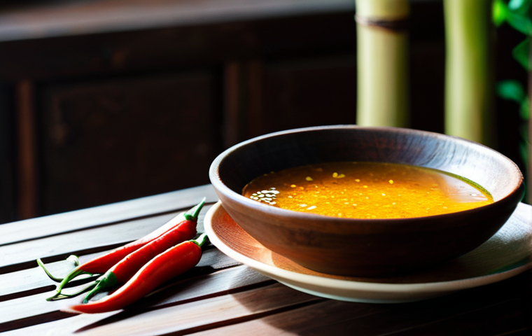 전통 조미료의 즐길 거리 - Image Prompt 1: The Golden Soul of Vietnamese Fish Sauce (Nước Mắm)**