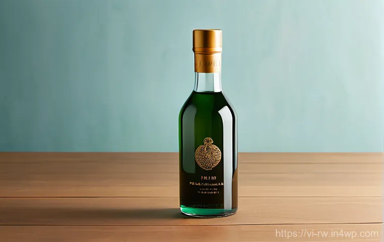 전통 조미료의 포장 및 디자인 트렌드 - **"An elegant, modern glass bottle of premium Vietnamese fish sauce, standing prominently on a clean...