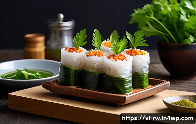 전통 조미료와 퓨전 요리의 만남 - A vibrant Vietnamese fusion dining scene featuring a modern table setting with traditional Vietnames...